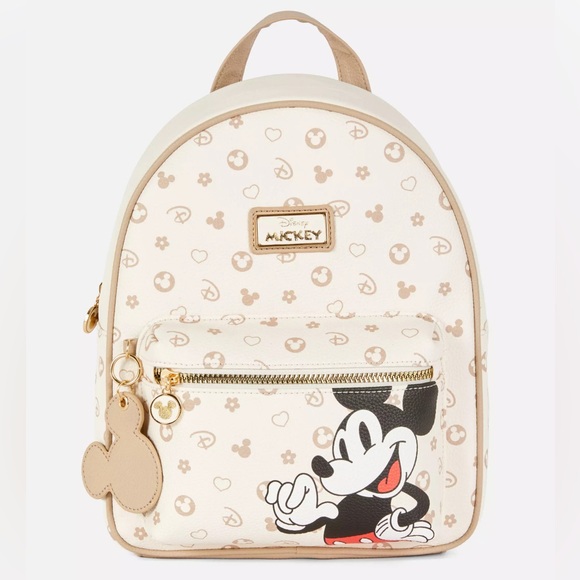 Disney Handbags - Disney Cream and Tan Mickey Mouse Backpack